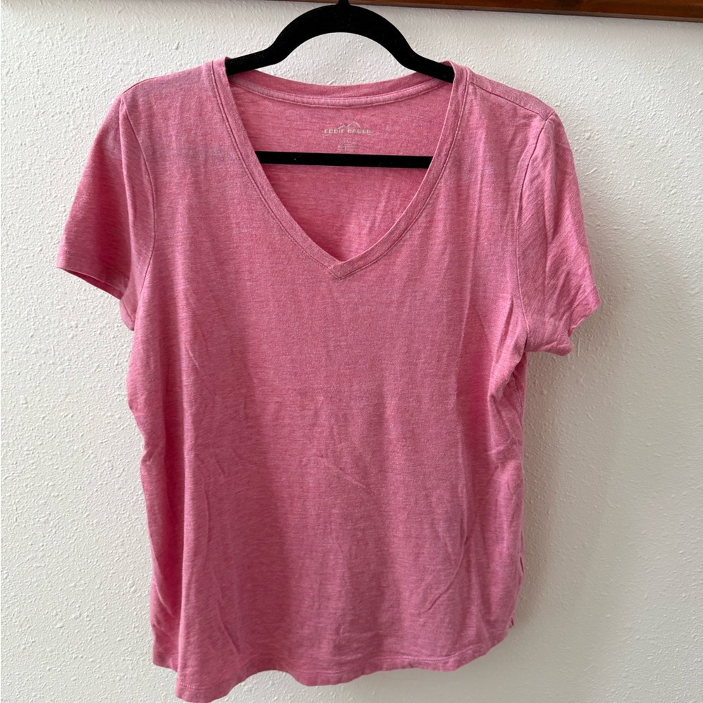 Eddie Bauer Rose Short Sleeve V-Neck Tee